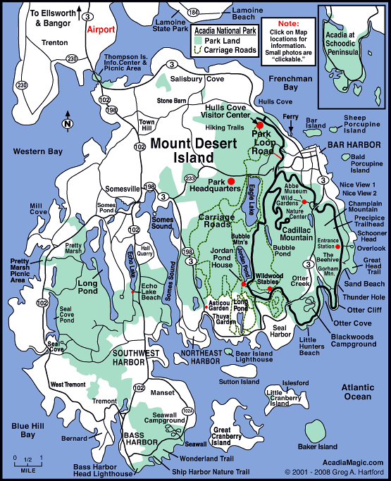 Acadia Map - Mount Desert Island Maine